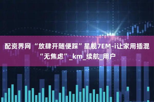 配资界网 “放肆开随便踩”星舰7EM-i让家用插混“无焦虑”_km_续航_用户